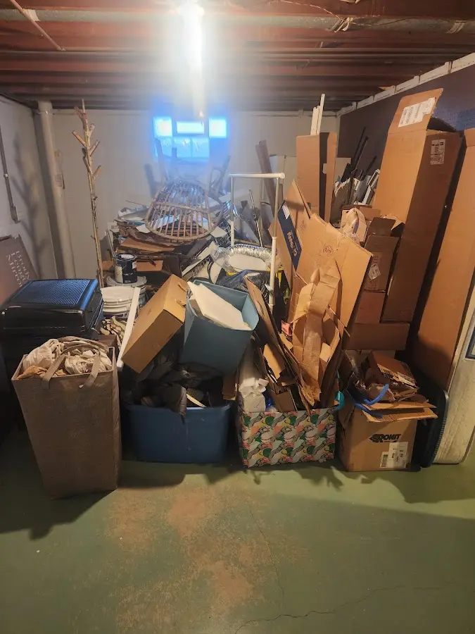 Roll-off dumpster container at job site for 4 Yard Dumpster Rental in Watervliet